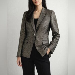 Versace Black Bronze Gold Metallic Textured Blazer New with tags Small 42 $1150